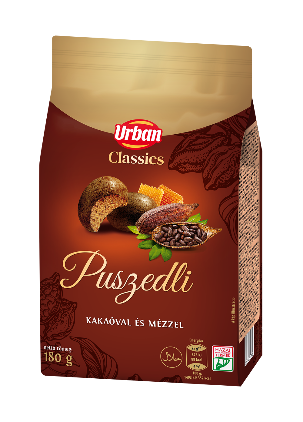 URBAN CLASSICS puszedli mézzel, kakaós 180g